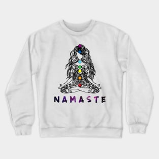 Chakra Meditation Yoga Pose Spiritual Namaste Tattoo Crewneck Sweatshirt